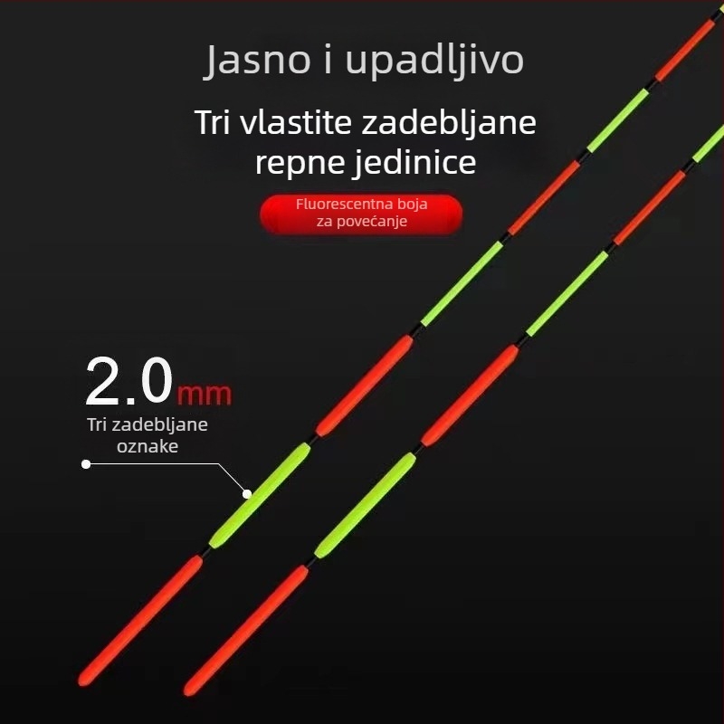 Vertikalni drift pluta za ribolov — kompozitni materijal, brend Green Demon Carp; otporan na eksplozije i visoka vidljivost; pogodan za grass carp, bighead carp i mandarin fish