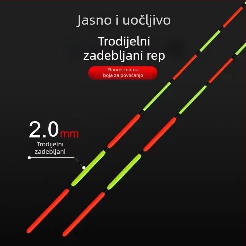Vertikalni drift pluta za ribolov — kompozitni materijal, brend Green Demon Carp; otporan na eksplozije i visoka vidljivost; pogodan za grass carp, bighead carp i mandarin fish