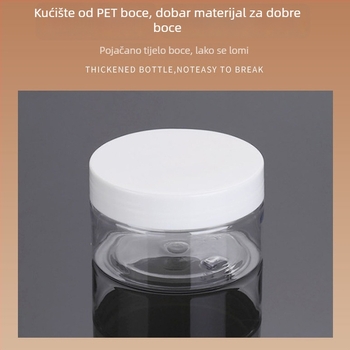 PET plastična boca s širokim otvorom, mat završna obrada, kapacitet 100–250 ml, promjer grla 68 mm, promjer tijela 71 mm