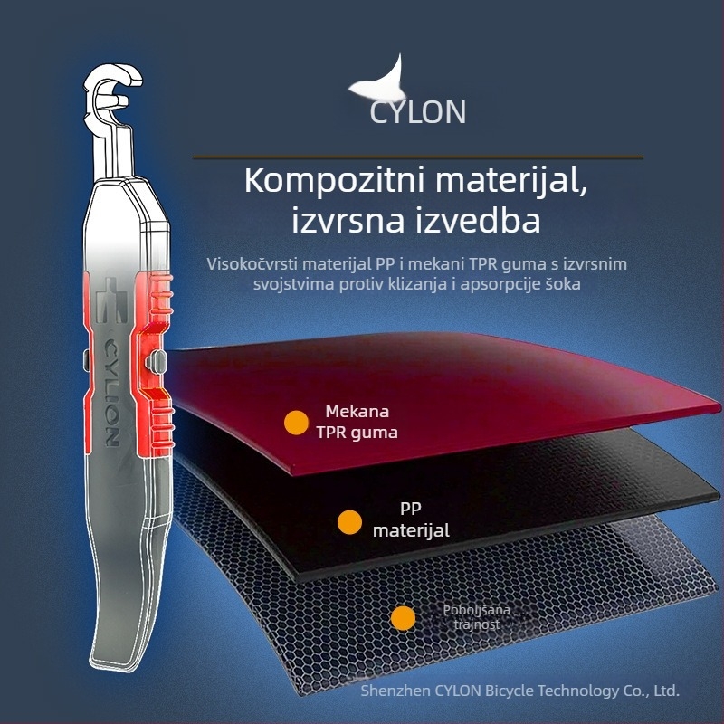 Cylion komplet alata za demontažu gume na biciklu — PP materijal; kuka za lanac; šipka za demontažu gume; jezgro ventila i igla; alat za popravak