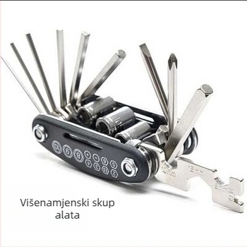 Sklopivi alat za bicikl, 16-in-1, čelični, s hex utorom