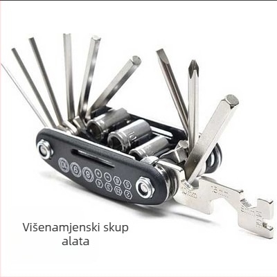 Sklopivi alat za bicikl, 16-in-1, čelični, s hex utorom
