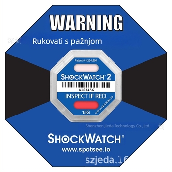 Shockwatch2 osmerokutna PVC samoljepljiva etiketa za zaštitu od udara, termičko tiskanje, debljina 5