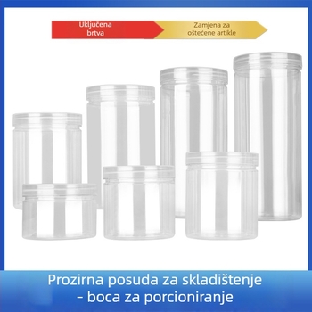 Zatvorena PET plastična staklenka, okruglog oblika s poklopcem za opću ambalažu