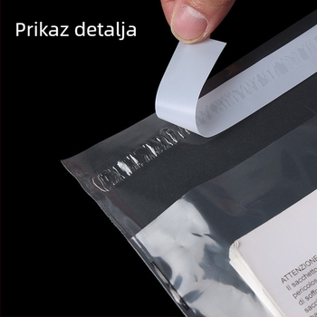 Prozirna samoljepljiva PE vrećica s upozoravajućim natpisom, ojačana, za odjeću i čarape, mala veličina