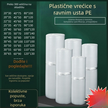 PE vrećica za pakiranje s plosnim otvorom, ojačana, otporna na prašinu i vlagu, skladišna folijska vrećica, proizvedena puhanim filmom, 100% virgin materijal, Taizhou, Jiangsu, Kina
