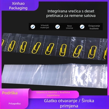 Prozirna PE vrećica s deset odjeljaka, plosnatim otvorom, za elektroniku i satove
