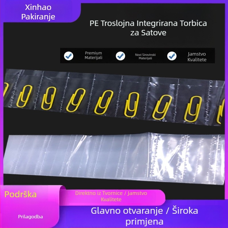 Prozirna PE vrećica s deset odjeljaka, plosnatim otvorom, za elektroniku i satove