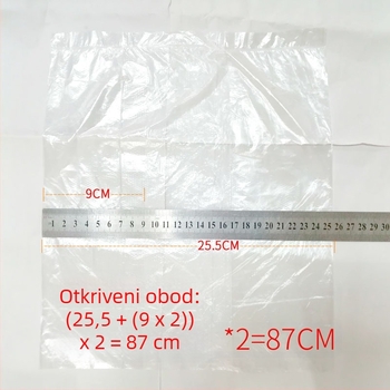 Jednokratna vrećica za umivaonik, plastična, 100% čisti materijal, bez logotipa