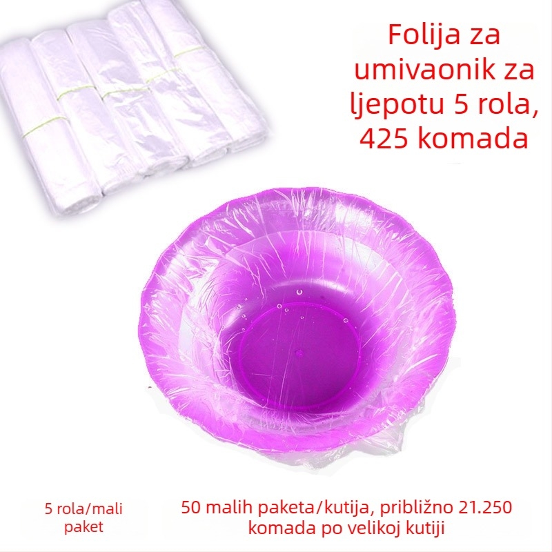 Jednokratna vrećica za umivaonik, plastična, 100% čisti materijal, bez logotipa