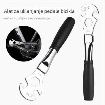 Metalni višenamjenski kljuĉ za bicikl za uklanjanje pedala i prednje te stražnje osovine — alat za popravak bicikla