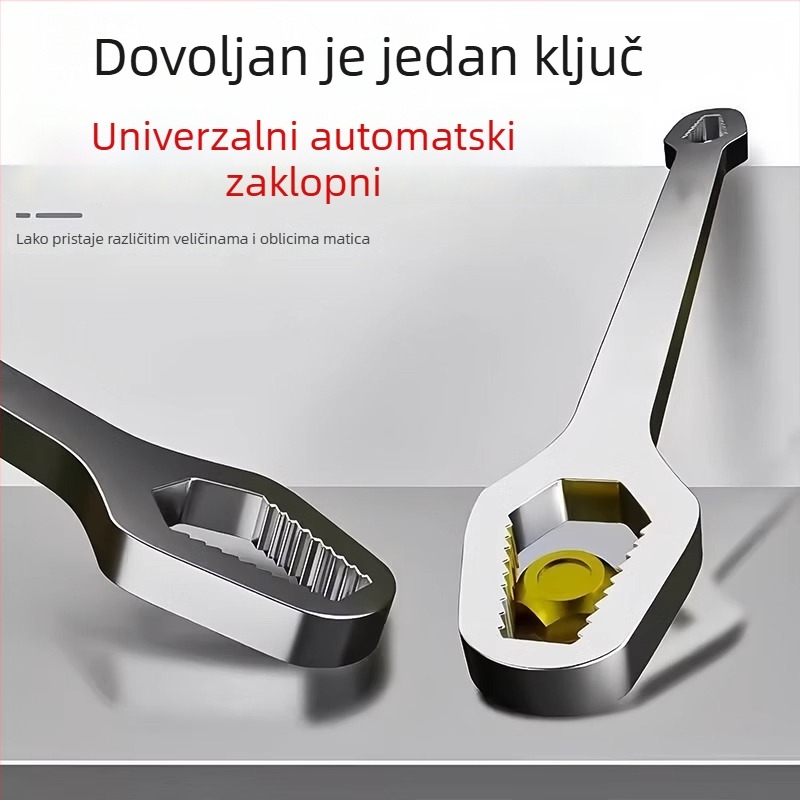 Višenamjenski ključ – dvostruka glava, samouzatezajući, uski podesivi skup alata, od visokougljičnog čelika, marka Mingtong