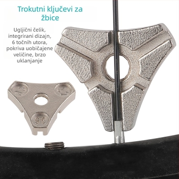 Ključ za niple bicikla, karbonska čelična, s 6 otvora, alat za popravak šipki za planinski bicikl