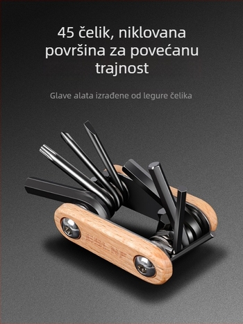 Alat za popravak bicikla, sklopivi višefunkcijski alat s šesterokutnim ključem za planinske i cestovne bicikle, marka Dingtian.