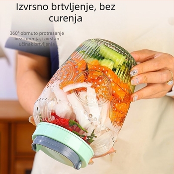 Staklena posuda za kiseli krastavac s hermetičnim poklopcem, korejski stil
