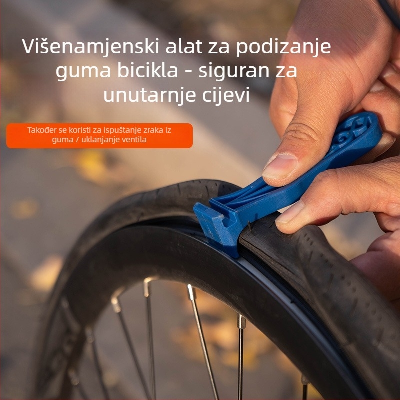 Linding višenamjenski alat za pneumatske gume za bicikle – plastični/smolasti materijal, za cestovne i planinske bicikle, demontaža i popravak guma