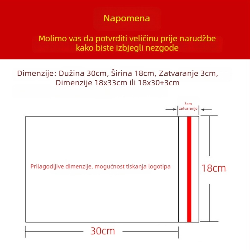 Samoljepljiva polipropilenska vrećica za pakiranje darova i čestitki s otiskom logotipa