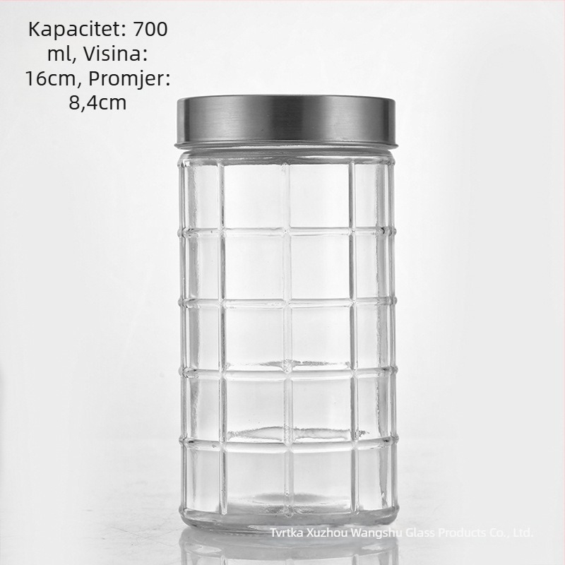 Staklena hermetička posuda za kuhinju – okrugla, 501–800 ml, za žitarice i čaj