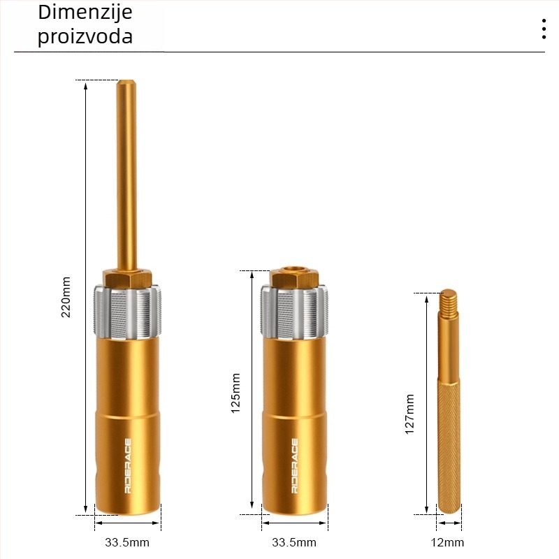 Alat za frezanje i zavrtanje ležajnog kućišta za cestovne i MTB bicikle – inspekcija i popravak – aluminijska legura / visoko otporan čelik – Riderace ovlaštena privatna marka