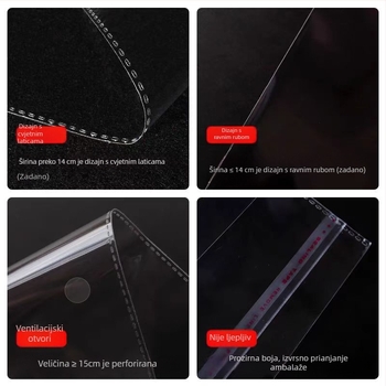 OPP samoljepljive plastične vrećice za pakiranje, širine 20 cm, otporne na vlagu, 100% novi materijal