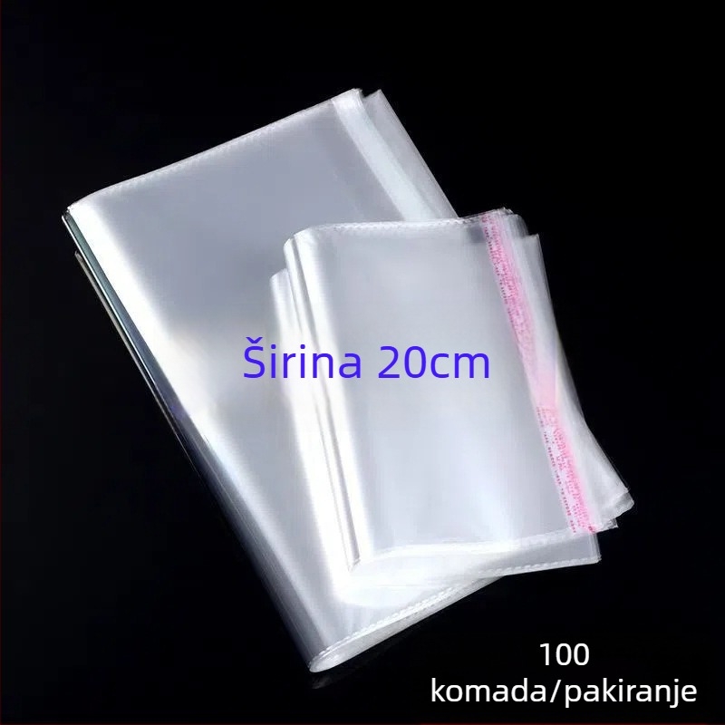 OPP samoljepljive plastične vrećice za pakiranje, širine 20 cm, otporne na vlagu, 100% novi materijal