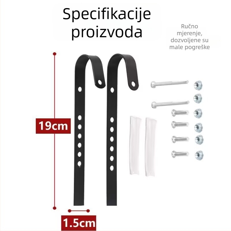 Košarica za bicikl za prednju okvir, od nehrđajućeg čelika, podesiva, viseće tip s brzo odvojivim kukama, model 544