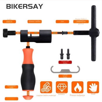 Alat za rezanje lanca bicikla BT032W, marka Bikersay, materijal: legirani čelik + karbonska čelika + plast