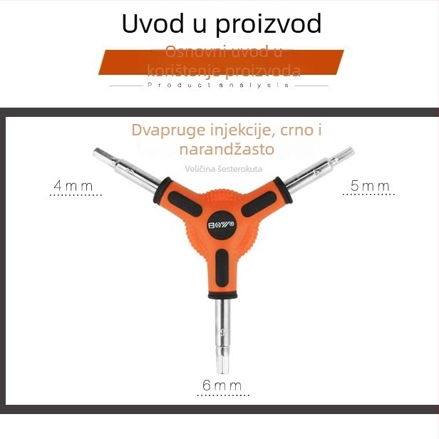BOY Y-tipa hex alat za bicikl, 45# čelik, prilagodljiva obrada