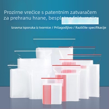 Prozirna Ziplock vrećica za pakiranje hrane, duljina zatvaranja 5–20 cm, pakiranje grickalica i sušenog voća
