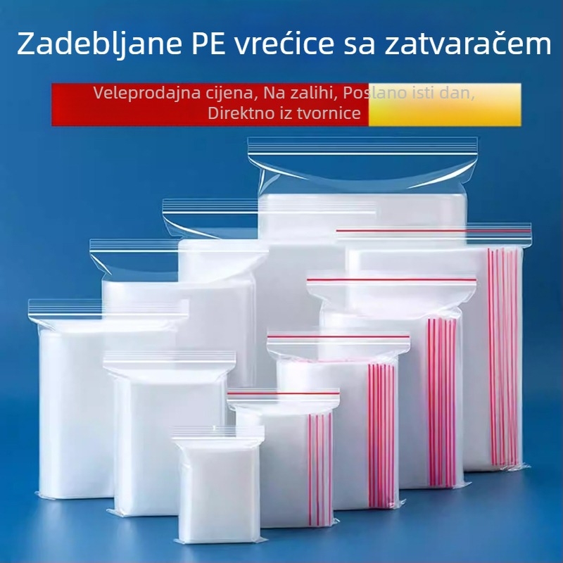 PE samouzavarna vrećica, 7×11 cm, mala za kartice, prozirna plastična vrećica
