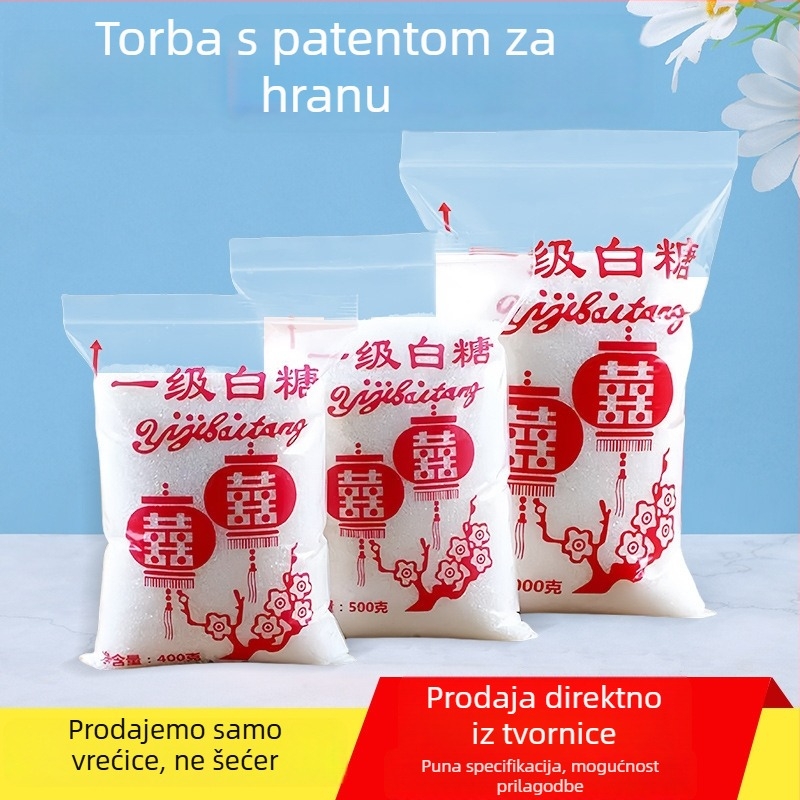 Prozirna PE vrećica za hranu sa ZIP zatvaračem i debelim brtvama