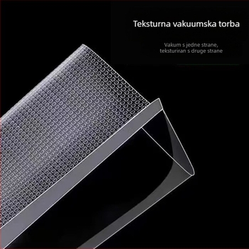 Teksturirana vakuumska vrećica za pohranu hrane, prozirnog plastičnog materijala, pogodna za čuvanje kuhanih namirnica