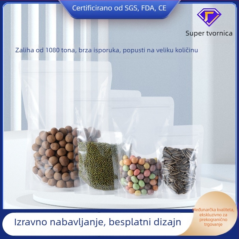 Samozačuvavajuće ZipLock vrećice za hranu, za suho voće i žitarice, pakiranje 100 kom