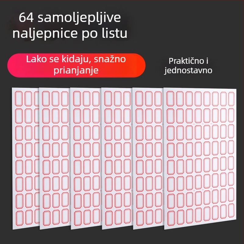 Ručna pisana papirnata etiketa, samoljepljiva, 64 etiketa po stranici, model TM191113C802, Ovlaštene privatne marke: Da