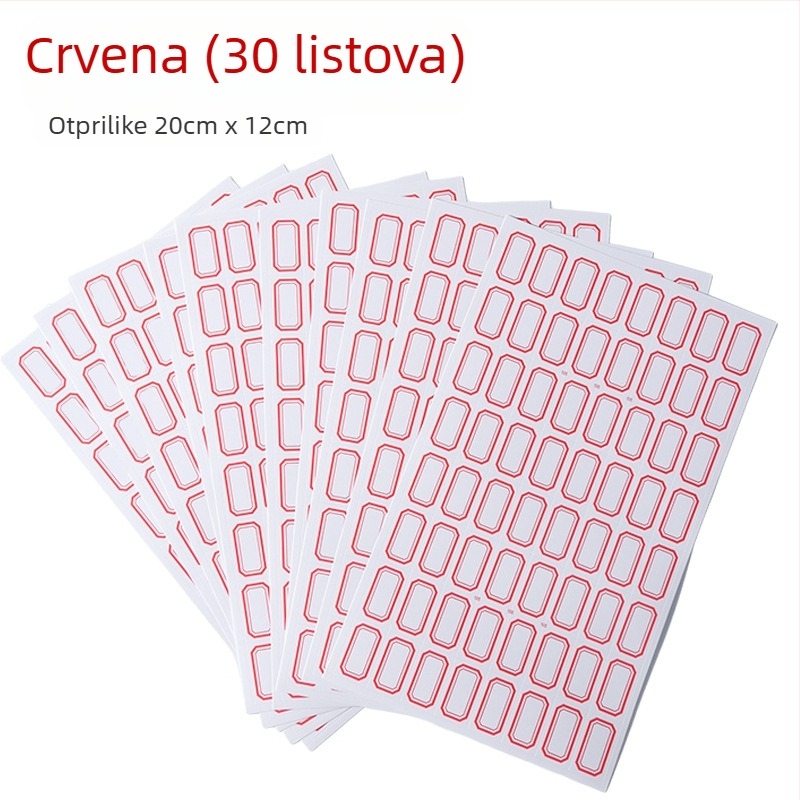 Ručna pisana papirnata etiketa, samoljepljiva, 64 etiketa po stranici, model TM191113C802, Ovlaštene privatne marke: Da