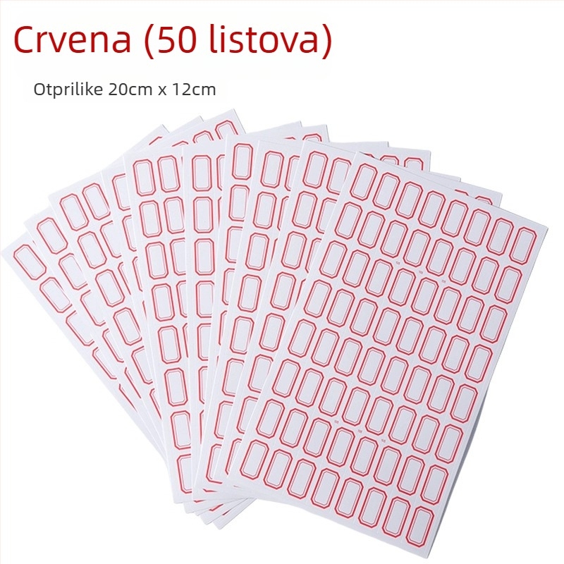 Ručna pisana papirnata etiketa, samoljepljiva, 64 etiketa po stranici, model TM191113C802, Ovlaštene privatne marke: Da