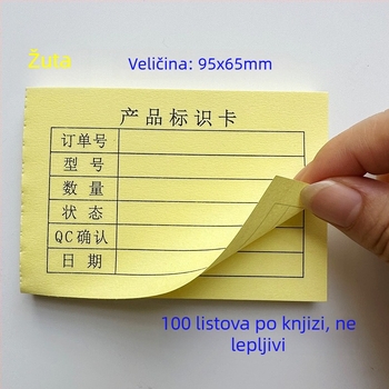 Kartica za identifikaciju proizvoda – pravokutna kartica od pisaćeg papira, strojno ispisivanje, debljina 0,008, model 95X65, za pisanje olovkom