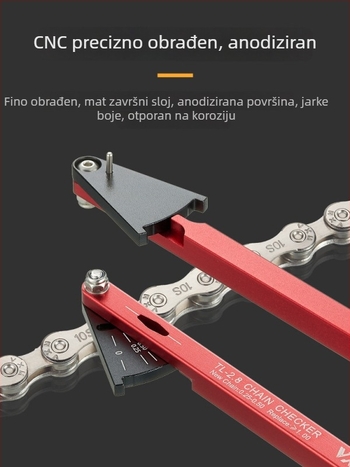 Mjerac habanja lanaca bicikla, aluminijska legura, marka VXM, prilagodljiva obrada, licencirana privatna oznaka