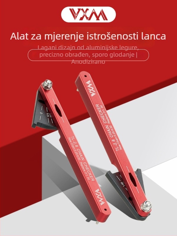 Mjerac habanja lanaca bicikla, aluminijska legura, marka VXM, prilagodljiva obrada, licencirana privatna oznaka