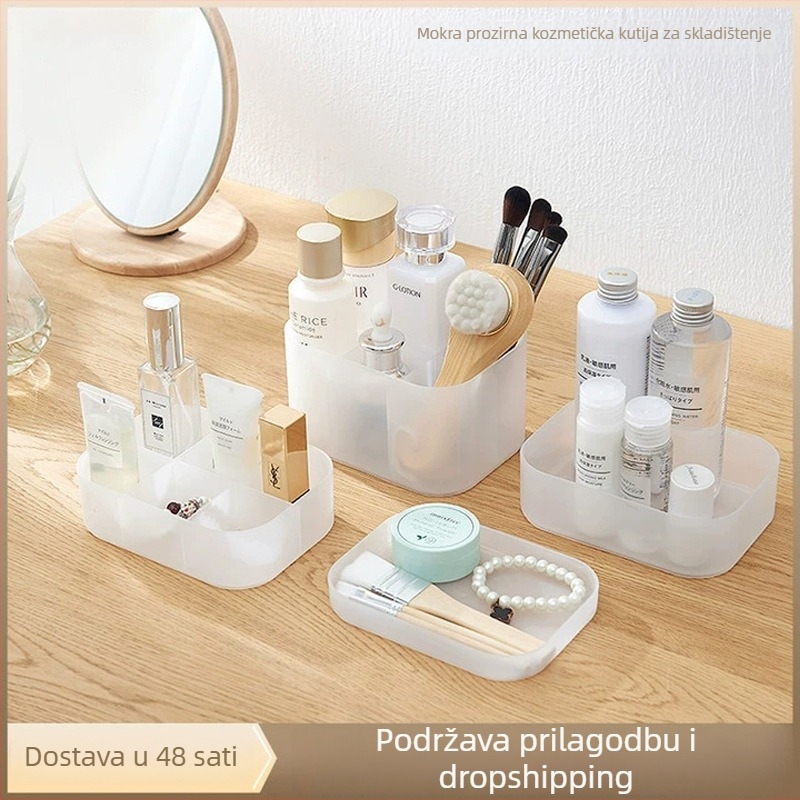 Desktop kutija za pohranu s pregradama, od PP plastike, 100% novi materijal, za kozmetiku, njegu kože i nakit, model 70422-70438