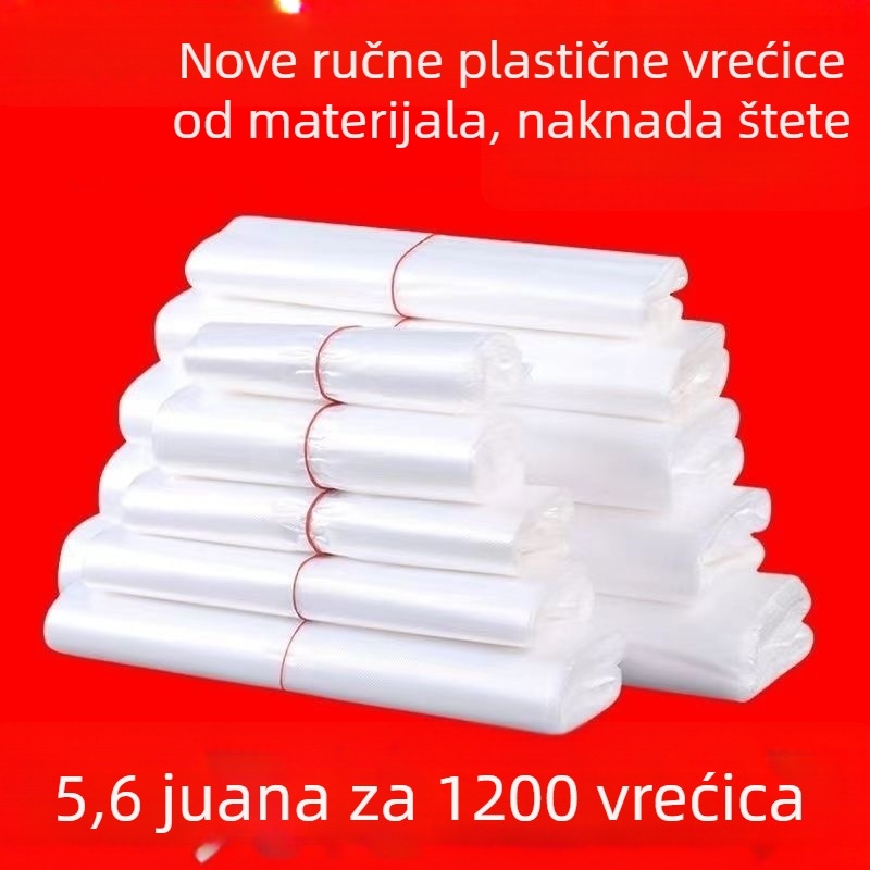 Prozirna, ojačana vrećica za dostavu s ručkom — pakiranje hrane/čaja — Famous Plastic
