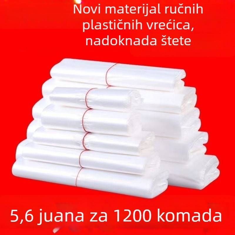 Prozirna, ojačana vrećica za dostavu s ručkom — pakiranje hrane/čaja — Famous Plastic