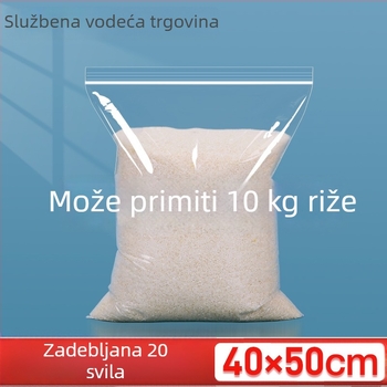 Prozirna velika debela vrećica za samouzavaranje, 20 mil, za skladištenje 10 kg riže i sušenih proizvoda poput sušenog bambusa i čaja