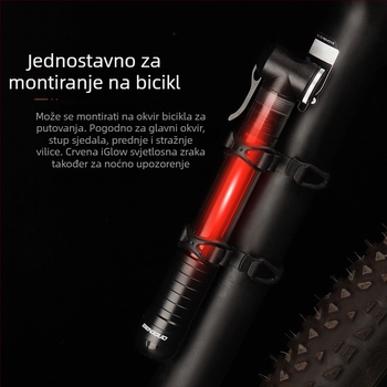 Ručna pumpa za bicikl s osvjetljenjem i prozirnim tijelom (BG-1687)