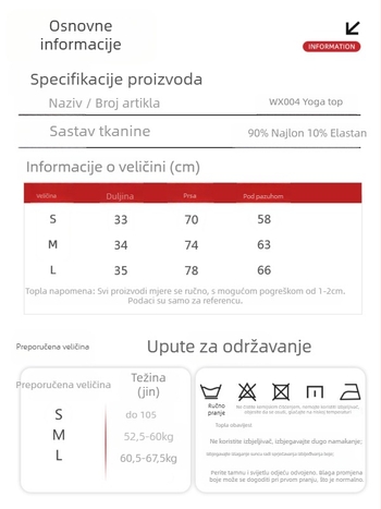 Mystic Energy WX004 Ženski tank top od najlona s bezšivnim pletenjem, s jastučićem za prsima, odvlači vlagu, brzo suši, duljina iznad prsa
