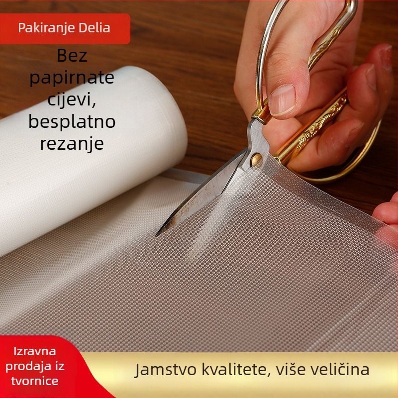 Vakumska vrećica za pakiranje hrane na rolnu - prozirna tekstura, za povrće i voće, brend General Packaging, dnevna proizvodnja 20000, dozvola Ji XK-16-204-00512