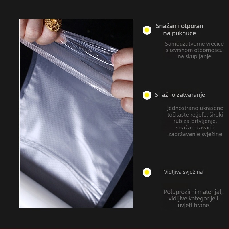 Vakumska vrećica za pakiranje hrane na rolnu - prozirna tekstura, za povrće i voće, brend General Packaging, dnevna proizvodnja 20000, dozvola Ji XK-16-204-00512