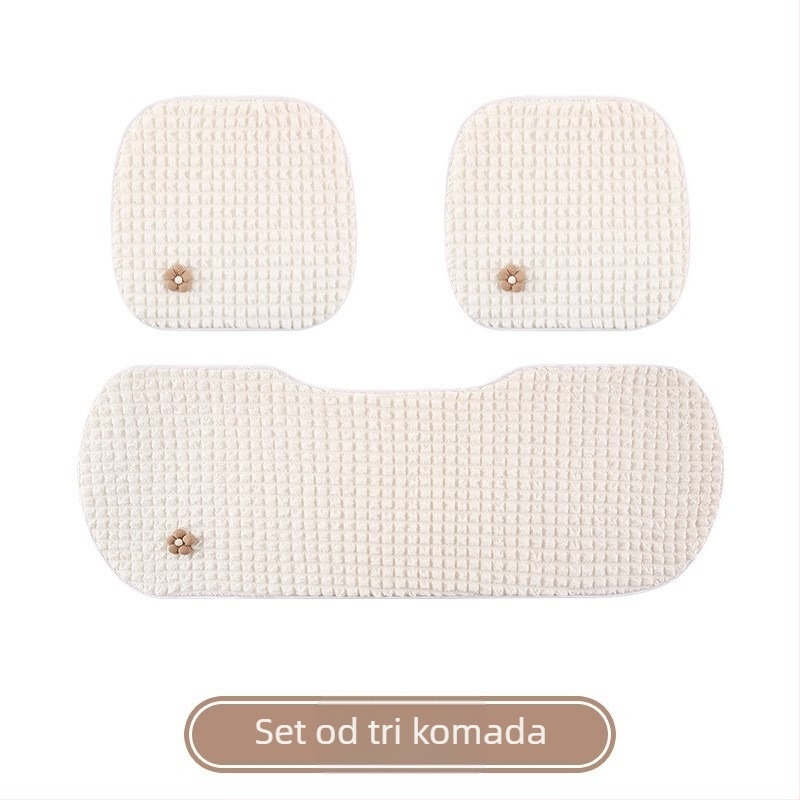 Auto jastučnica za sjedalo, univerzalna za četiri sezone, mekana površina, punjenje od sintetičkih vlakana, navlaka za stražnje sjedalo, u jednoj komadu