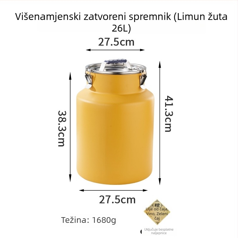 Nerđajući čelični okrugli spremnik za pohranu s kapacitetom 5L+ — spremnik za očuvanje svježine, Hongjunda