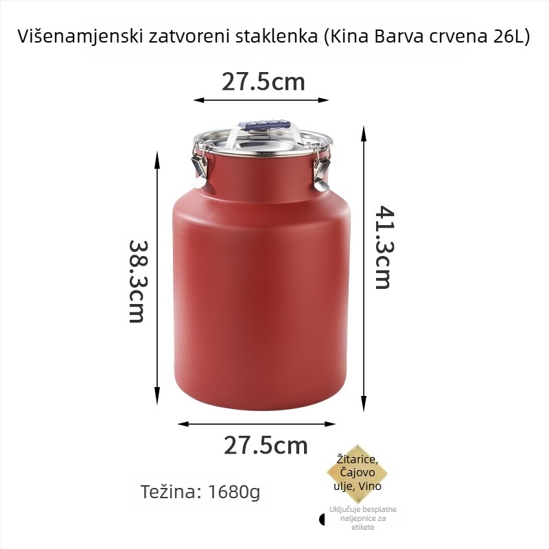 Nerđajući čelični okrugli spremnik za pohranu s kapacitetom 5L+ — spremnik za očuvanje svježine, Hongjunda